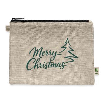Minimal Merry Christmas Tree - Hemp Carry All Pouch - natural - Front