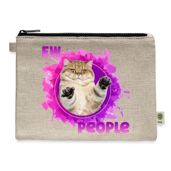 Ew...People -Cat - Hemp Carry All Pouch - natural - Front