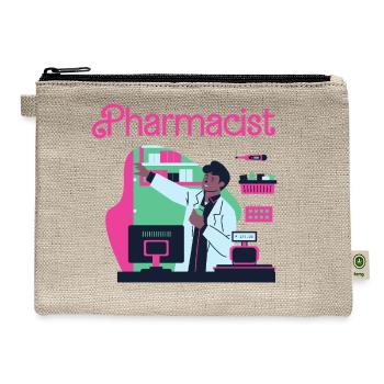 Pharmacist Who Dispenses Smiles and Solutions - Hemp Carry All Pouch - natural - Front