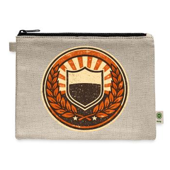 Vintage Shield Emblem with Laurel - Hemp Carry All Pouch - natural - Front