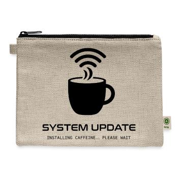 Funny Coffee System Update Caffeine Loading - Hemp Carry All Pouch - natural - Front