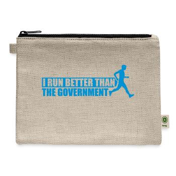run better than government - Hemp Carry All Pouch - natural - Front