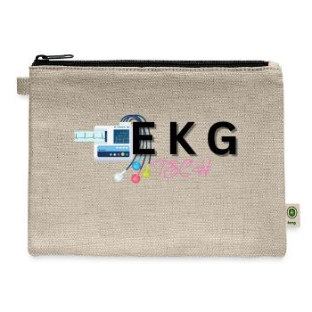 EKG Shirt | Cardiology Shirt | Cardiac Nurse Shirt - Hemp Carry All Pouch - natural - Front