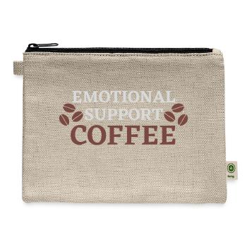 Emotional Support Coffee - Hemp Carry All Pouch - natural - Front