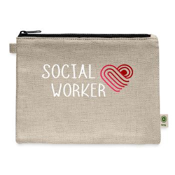 Social Worker Servant Caseworker School Social - Hemp Carry All Pouch - natural - Front