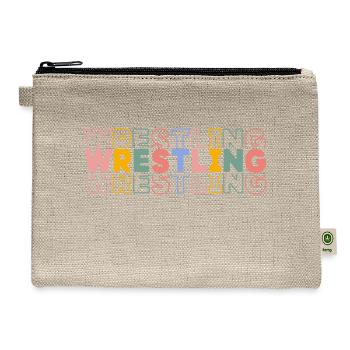Wrestling Typography - Hemp Carry All Pouch - natural - Front