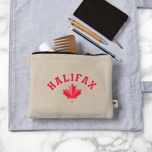 Halifax with maple leaf - Hemp Carry All Pouch