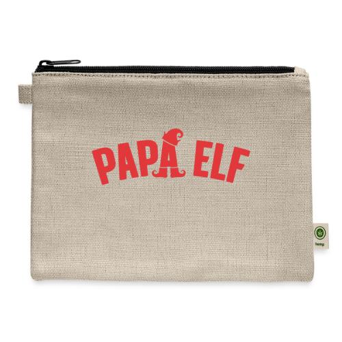 Papa Elf in Red - Hemp Carry All Pouch