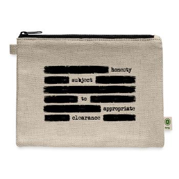 Honesty Subject To Appropriate Clearance Anti Gov - Hemp Carry All Pouch - natural - Front