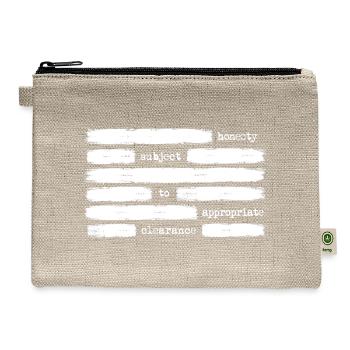 Honesty Subject To Appropriate Clearance Anti Gov - Hemp Carry All Pouch - natural - Front
