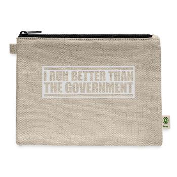 run better than government - Hemp Carry All Pouch - natural - Front