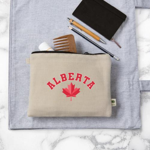 Alberta with maple leaf - Hemp Carry All Pouch