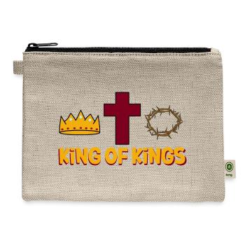 King of Kings Crown Cross - Hemp Carry All Pouch - natural - Front