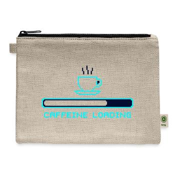 Funny Pixel Art Caffeine Loading Coffee Mug - Hemp Carry All Pouch - natural - Front