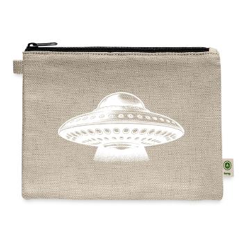 Extraordinary Flying Floating Saucer - Hemp Carry All Pouch - natural - Front