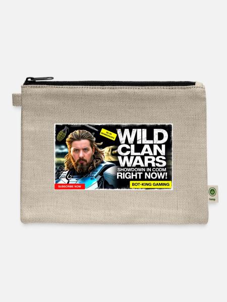 Wild Clan Wars Hero Portrait - Hemp Carry All Pouch - natural
