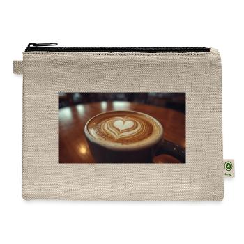 Coffee Lover Funny Coffee Design - Hemp Carry All Pouch - natural - Front