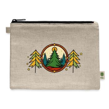 Forest Circle Night Sky Retro - Hemp Carry All Pouch - natural - Front