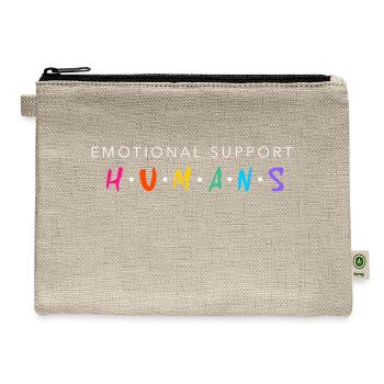 EMOTIONAL SUPPORT HUMAN - Hemp Carry All Pouch - natural - Front