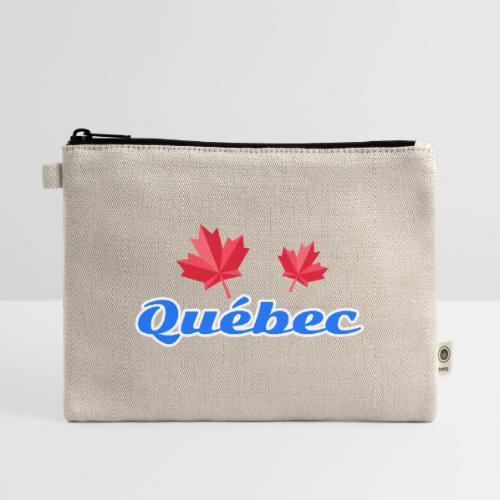Québec with two red maple leaves - Hemp Carry All Pouch