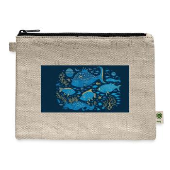 Aqua Coral Ocean Parade - Hemp Carry All Pouch - natural - Front