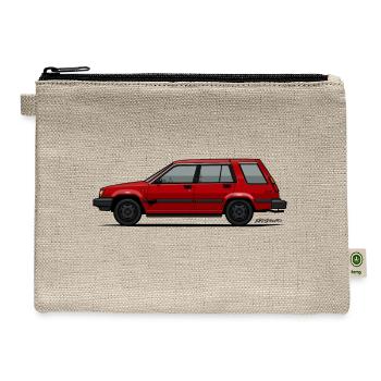 Jesse Pinkman's Crappy Red Toyota Tercel SR5 4WD - Hemp Carry All Pouch - natural - Front