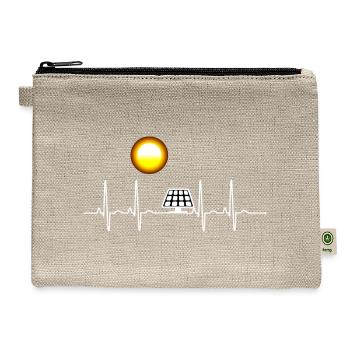 ECG Solar energy PV Electricity Heart line renewab - Hemp Carry All Pouch - natural - Front
