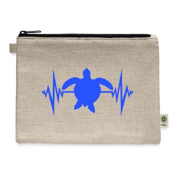 Water turtle pulse heartbeat frequency ECG Funny - Hemp Carry All Pouch - natural - Front