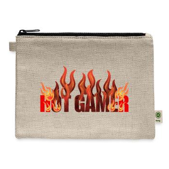 hot gamer flame design - Hemp Carry All Pouch - natural - Front
