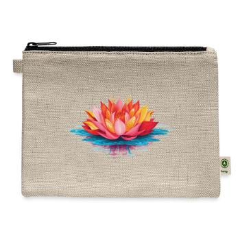 Lotus Flower Floating On Water - Hemp Carry All Pouch - natural - Front