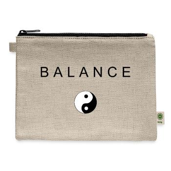 Monochrome Yin Yang Symbol - Hemp Carry All Pouch - natural - Front