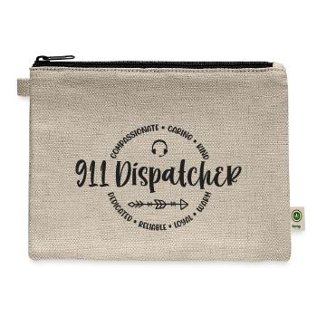 911 dispatcher for men or women coworker - Hemp Carry All Pouch - natural - Front