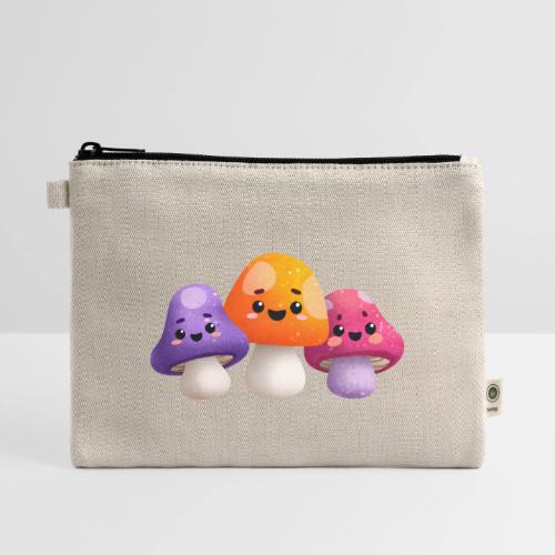 Colorful Mushroom Companions - Hemp Carry All Pouch