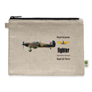 Camouflage RAF Fighter Plane - Hemp Carry All Pouch - natural - Front