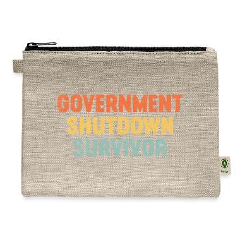 Government Shutdown Survivor - Hemp Carry All Pouch - natural - Front