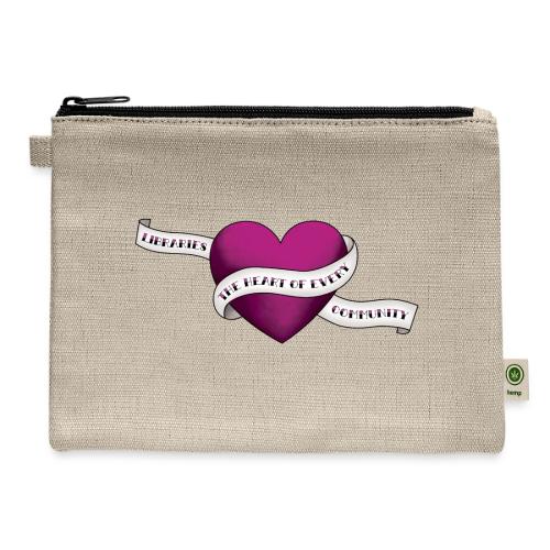 PLA Libraries - the Heart of Every Community - Hemp Carry All Pouch