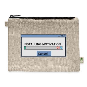 Retro Pixel Art Installing Motivation 1% - Hemp Carry All Pouch - natural - Front