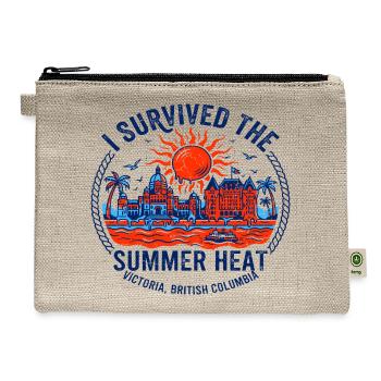 I Survived Summer Heat Victoria British Columbia - Hemp Carry All Pouch - natural - Front