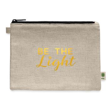 Be Light Inspiration quote  - Hemp Carry All Pouch - natural - Front