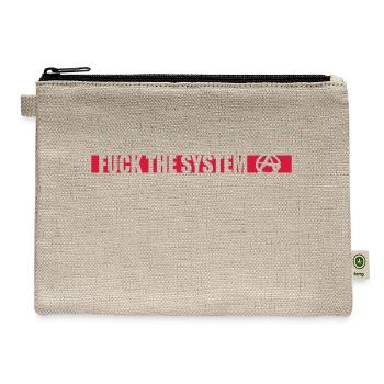 Fuck the system anarchy - Hemp Carry All Pouch - natural - Front