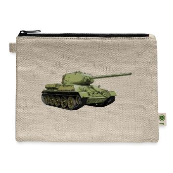 T-34 Tank Illustration - Hemp Carry All Pouch - natural - Front