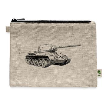 T-34 Tank Illustration - Hemp Carry All Pouch - natural - Front