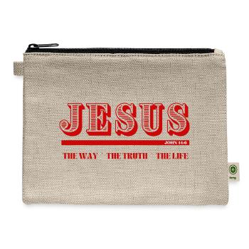 JESUS_-2- - Hemp Carry All Pouch - natural - Front