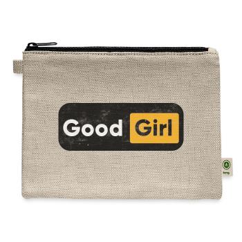 Good Girl Badge Black Orange - Hemp Carry All Pouch - natural - Front