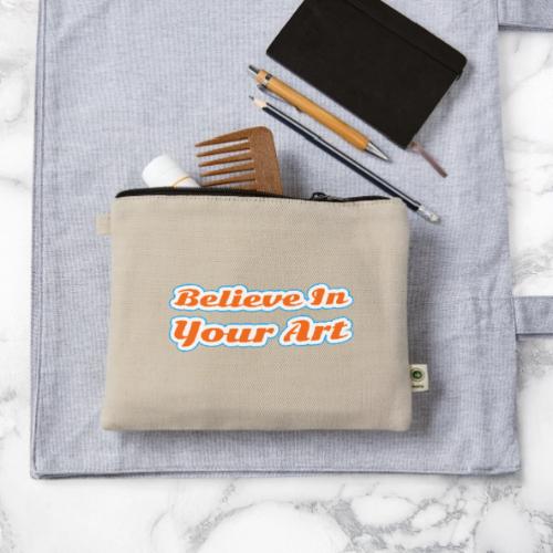 Believe in Your Art — Creative Glow Script - Hemp Carry All Pouch