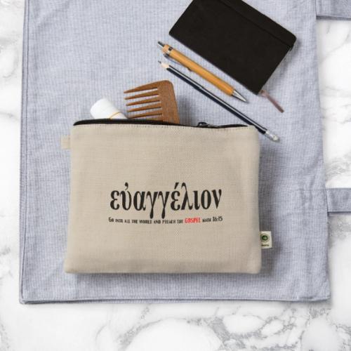 The Greek word translated gospel - Hemp Carry All Pouch