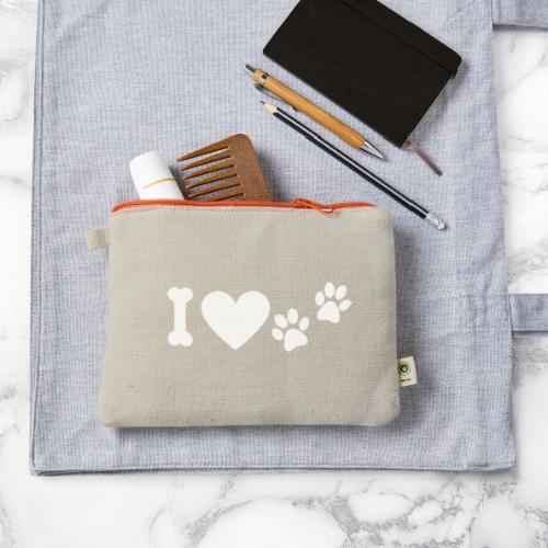 I Love Dog Prints - Hemp Carry All Pouch