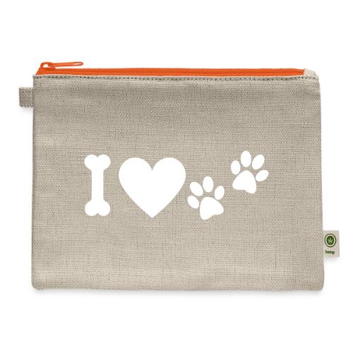 I Love Dog Prints - Hemp Carry All Pouch