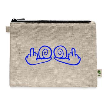 Snail middle finger insult fuck you off funny cool - Hemp Carry All Pouch - natural - Front