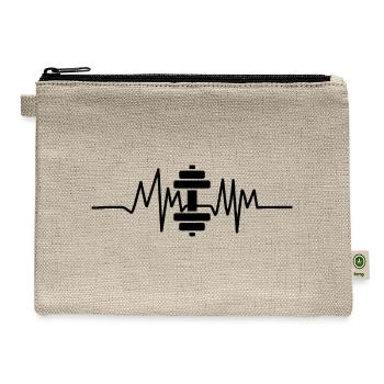 ECG (EKG) Dumbbell black - Hemp Carry All Pouch - natural - Front
